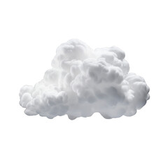 3D White Cloud Illustration on Transparent Background - High Quality PNG Image