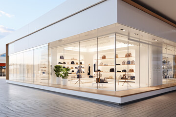 Commercial Building Fascia Logo And Signage Mockup The Exterior Wall Of A Contemporary Commercial Style Building With Aluminium Metal Composite Panels And Glass Windows For Logo And Sign Board Mockup 