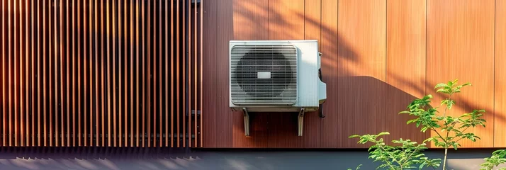Fototapeten Outdoor HVAC air conditioning unit with heating and cooling capabilities for climate control © Brian