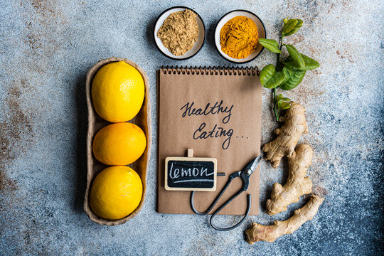 Healthy eating concept with fresh ingredients