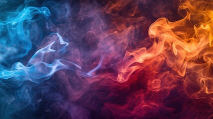 Red and blue fire abstract background. Generative AI.