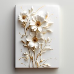 White and gold floral ornament