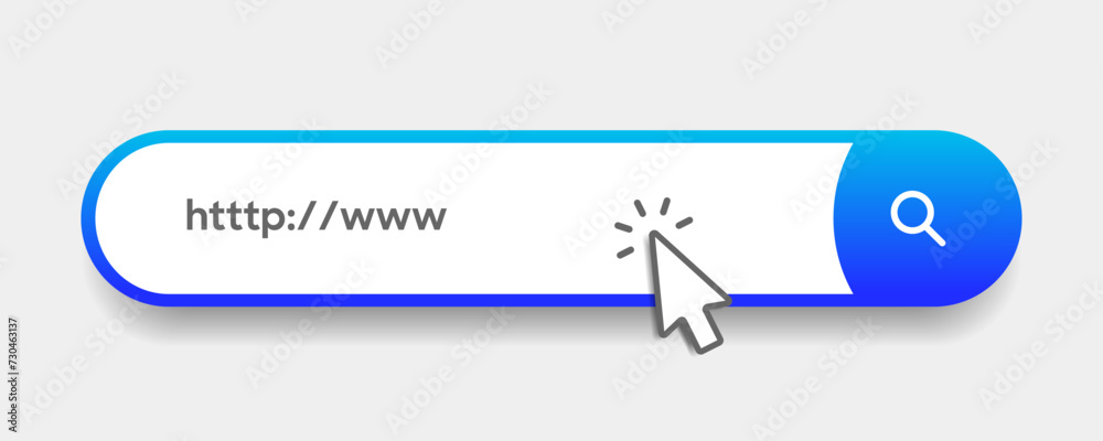 Aufkleber Search Bar with suggestions for UI UX design and web site. Search Address and navigation bar icon. Collection of search form templates for websites. Search engine web browser window template.