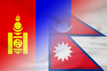 Mongolia and Nepal state flag transborder contract NPL MNG