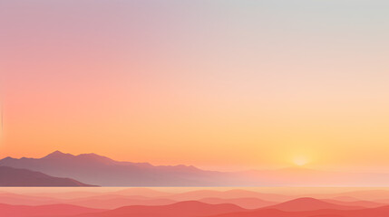 A soft pink gradient hills.