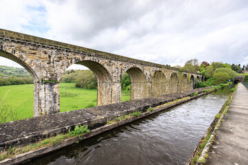 A Serene Journey: Crossing the Chirk Aqueduct Aboard a Narrow Boat