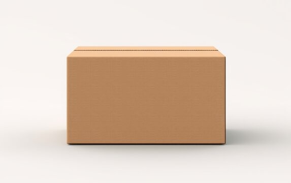 On a white background, there's a 3D illustration of a rectangular carton box