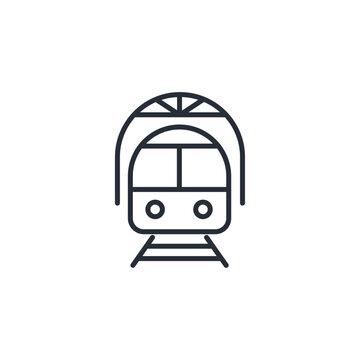train icon. vector.Editable stroke.linear style sign for use web design,logo.Symbol illustration.