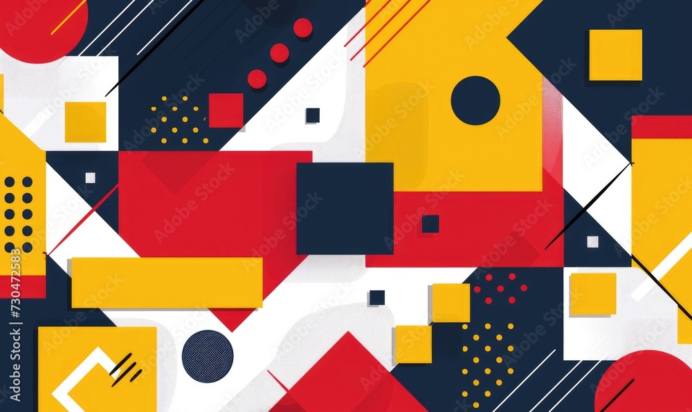 Fototapete flat background with multiply colored abstract geometry ornament