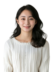 Fototapeta premium Young asian lady with casual wear transparent background