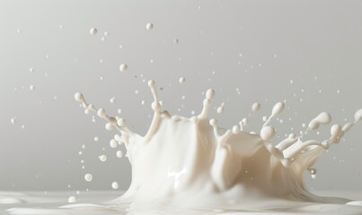 splashing milk on white background close up. pours milk