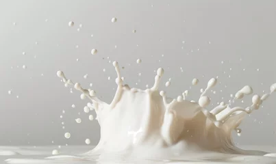 Rolgordijnen splashing milk on white background close up. pours milk © TheoTheWizard
