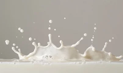 Fototapeten splashing milk on white background close up. pours milk © TheoTheWizard