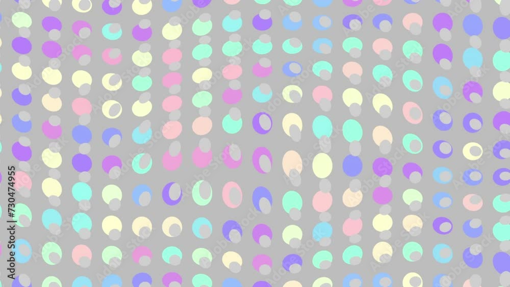Leinwandbilder seamless abstract polka dot background for loop playback. 4k video. pastel colors. noise effect.