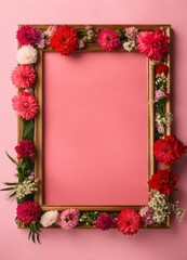 Blank frame with flowers