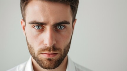 Obraz premium Close-up of a focused professional, radiating confidence and determination. generative ai