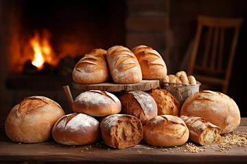 Keuken spatwand met foto Bakery with shelves full of fresh baked bread © iuliia_n