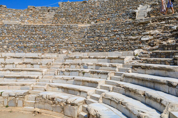 Ancient amphitheater in the city of Ephesus. Background with selective focus and copy space
