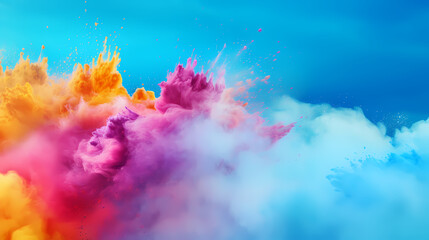 Fototapeta na wymiar Colorful powder background, Indian festival Holi
