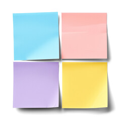 Colored Sticky Notes Set png cutout with shadow