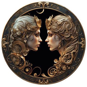 PNG of zodiac symbol: Geminis (women)