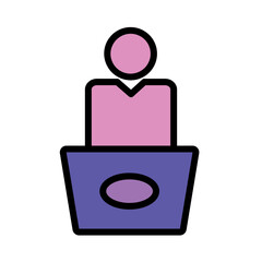 Business Leader Businessman Filled Outline Icon