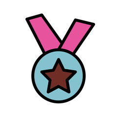 Award Badge Medal Filled Outline Icon