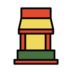 Blacksmith Brick Oven Filled Outline Icon