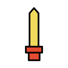 Blacksmith Sword Metal Filled Outline Icon