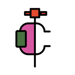 Clamp Metal Holding Filled Outline Icon