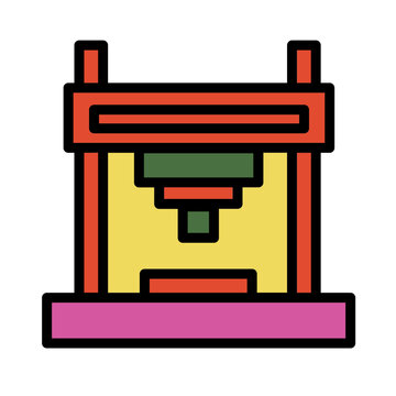 recommend clip art: Blacksmith Metal Press Filled Outline Icon