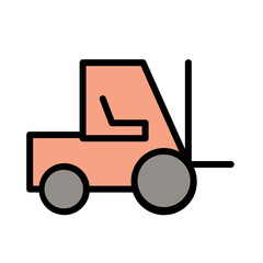 Construction Forklift Heavy Filled Outline Icon