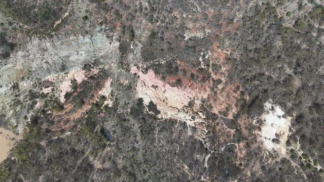 aerial view of Pink Cliffs Geological Reserve Heathcote. Australia