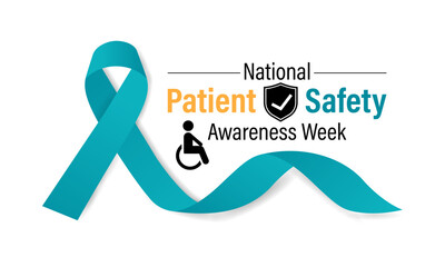 Patient safety awareness week is observed every year in March. That is serves as a  awareness promoting and Improvement patient safety practices. Banner poster, flyer and Banner, background design.
