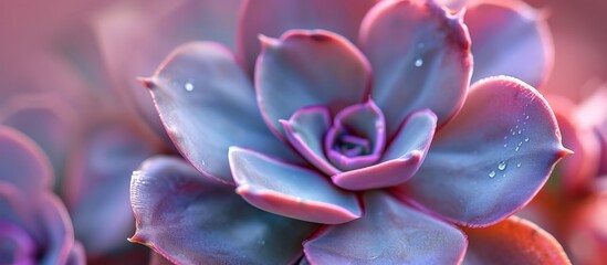 Macro photography capturing the details of a succulent echeveria