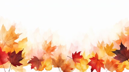 Autumn leaves background with space for your text - obrazy, fototapety, plakaty