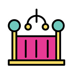 Bed Child Children Filled Outline Icon