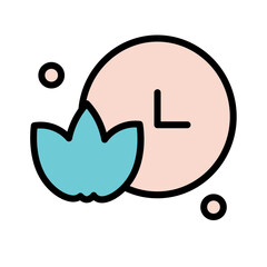 Obraz premium Lotus Time Watch Filled Outline Icon