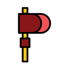 Axe Tool Wood Filled Outline Icon