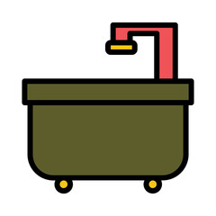 Bath Curtain Shower Filled Outline Icon