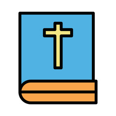 Bible Book Christ Filled Outline Icon