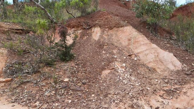 aerial view of Pink Cliffs Geological Reserve Heathcote. Australia