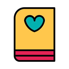 Book Reading Valentine Filled Outline Icon
