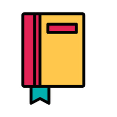 Diary Notebook Reading Filled Outline Icon