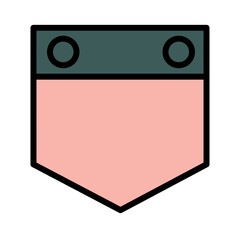 Patch Pocket Shirt Filled Outline Icon