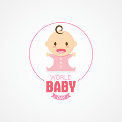 World Baby Day Vector Illustration. Suitable for greeting card, poster and banner. Recognizes the wonders and joys that babies bring to our lives and highlights the importance of their well-being.