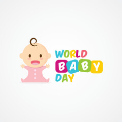 World Baby Day Vector Illustration. Suitable for greeting card, poster and banner. Recognizes the wonders and joys that babies bring to our lives and highlights the importance of their well-being.