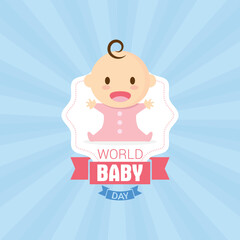 World Baby Day Vector Illustration. Suitable for greeting card, poster and banner. Recognizes the wonders and joys that babies bring to our lives and highlights the importance of their well-being.