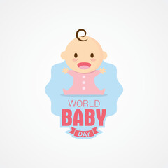 World Baby Day Vector Illustration. Suitable for greeting card, poster and banner. Recognizes the wonders and joys that babies bring to our lives and highlights the importance of their well-being.