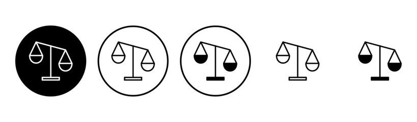 Scales icon set . Law scale icon. Justice sign - obrazy, fototapety, plakaty